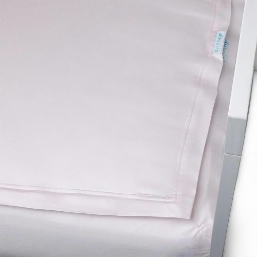 QuickZip Crib Sheet Set - Faster, Safer, Easier Baby Crib Sheets - Includes 1 Wraparound Base & 1 Zip-On Crib Sheet - Blush 100% Cotton - Fits All Standard Crib Mattresses