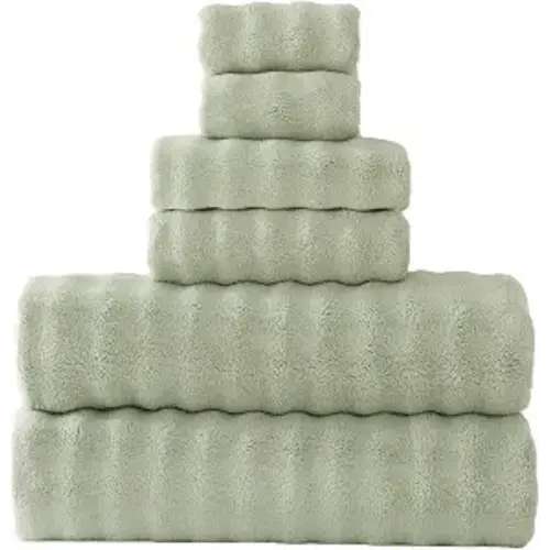 Large Bath Towels Set 30x60 Inches Super Soft Absorbent Microfiber Shower Towels for Bathroom Quickly Drying (Sage Green, Towels Set-PK 6)