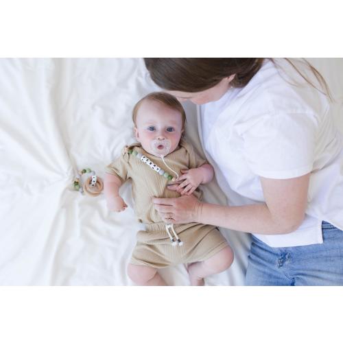 Personalized Pacifier Clip: Montessori Rattle Toy - Baby Keepsake