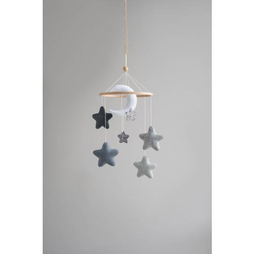 Moon and Stars baby mobile, Nursery decor neutral, Montessori mobile, mom to be gift