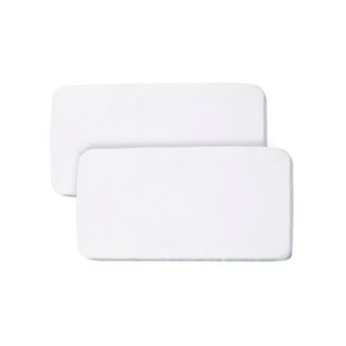BreathableBaby All-in-One Fitted Sheet & Waterproof Cover, For 33" x 15" Bassinet Mattress (2-Pack), White