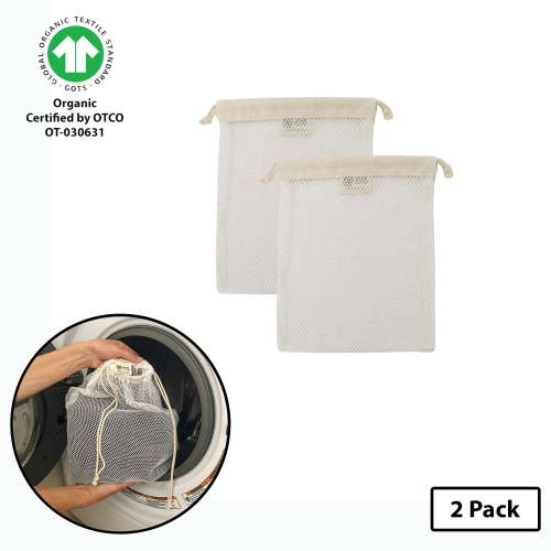 Simple Ecology Organic Cotton Mesh Laundry, Washer and Dryer Bags - Small 2 Pack