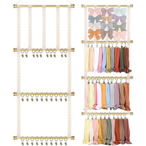 POVETIRE Headband Holder Hair Bows Organizer for Girls, Baby Headbands Hair Accessories Organizer Storage Wall Hanging Decor for Toddler Girls Room