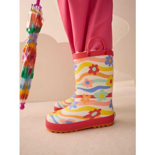 Multi Rainbow Handle Wellies