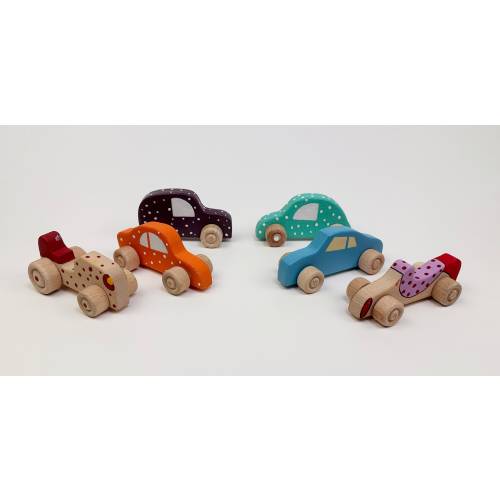 Handmade Wooden Car Toys: Sensory Set