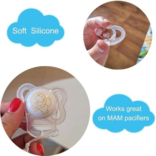 10 Pack Clean Pacifier Clips Baby Silicone Adapter Holder Rings for Mam