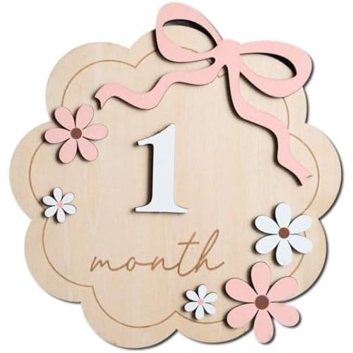 Baby Monthly Milestone Sign,1-12 Monthly Baby Milestone, Month Milestone Baby Girl, Baby Months Milestone, Newborn Photography Props Double-Sided (B11)