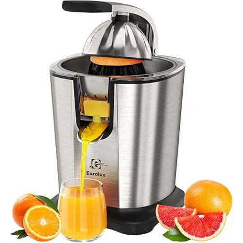 Eurolux Electric Citrus Juicer Power Pro - ELCJ-3000 - with 300 Watts of Power, This is The Most Powerful Juicer, for an Easy Smooth Juicing Experience | with Its New Updated Design