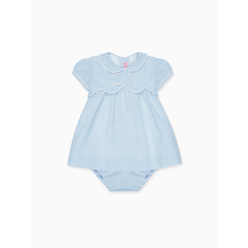 6m - Dusty Blue Romina Baby Girl Set | La Coqueta UK – La Coqueta Kids