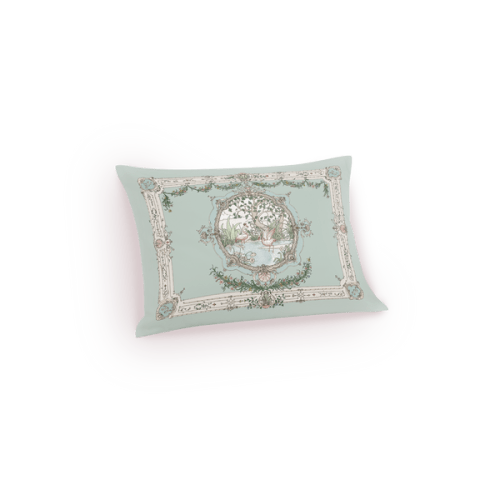 Satin Cushion - Tapestry Olive Green