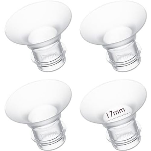 Momcozy Flange Insert 17mm Compatible with 24mm Flange/Shield of Most Pumps, Insert for Breast Pump Replacement Accessories, 4PCS 17mm