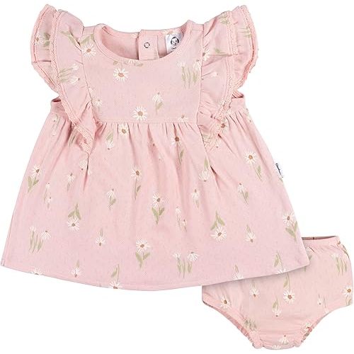 Gerber baby-girls Cotton Dress and Diaper Cover Set