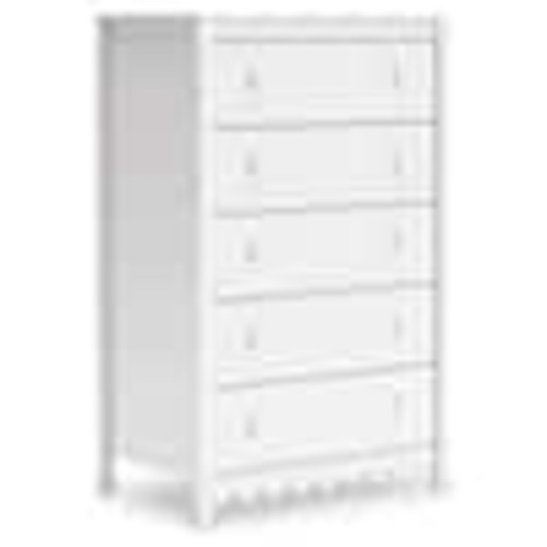 Signature DESIGN BY ASHLEY Hallityn White 5 Drawer 31.61 in. Chest of Drawers EB1810-245