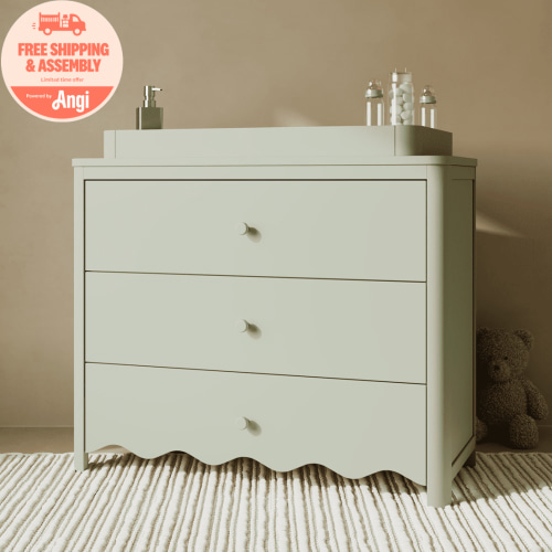 Storkcraft Casablanca 3 Drawer Chest with Removable Changing Topper, Sage