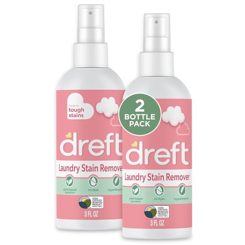 Dreft Stain Remover for Baby Clothes and Hypoallergenic Baby Stain Remover Spray, Travel Size Stain Treater, 3 Fl Oz ( Pack of 2)