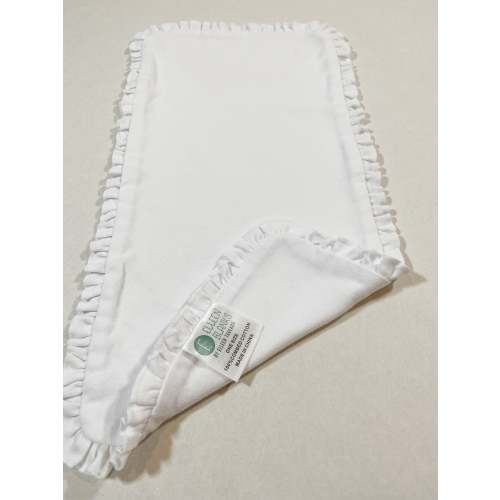Baby Burp Cloth Ruffle (White)