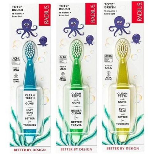 RADIUS Totz Toothbrush, For Delicate Teeth & Gums, Children 18 Months+ (Pack of 3)