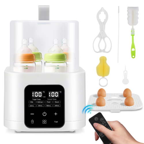 Doulami Bottle Warmer 8-in-1 Baby Milk Warmer with Timer and Temperature Control Defrost, Steam Sterilizer, Keep Warm, Heat Food, Fits 2 or 4 Bottles