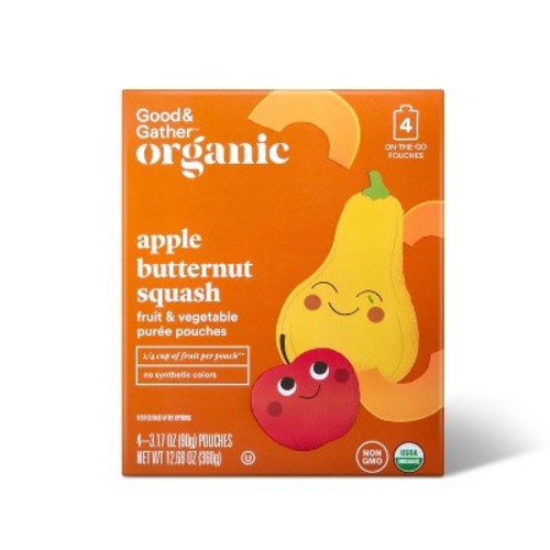 Organic Applesauce Pouches - Apple Butternut Squash - 4ct - Good & Gather™