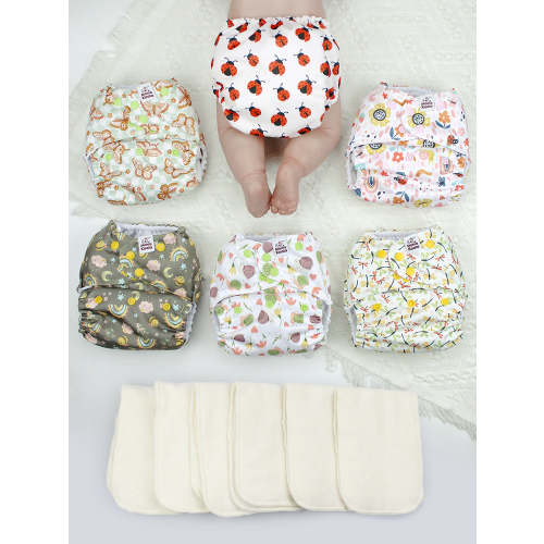 POCKET DIAPER 3.0 WITH INSERTS - 6 PACK(Critter Pals)