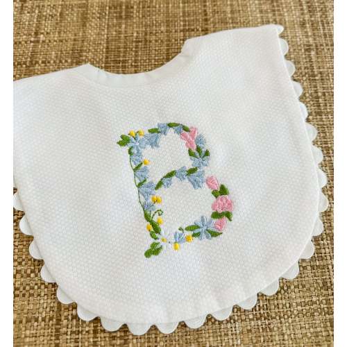 Floral Initial Bib