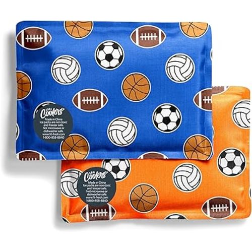 Fit & Fresh Cool Coolers 2 Pack Soft Ice for Lunch Bags, Flexible Stretch Nylon, Durable, Reusable Lunch Box Ice Packs, Soft Ice, Reusable Freezer Packs, Lunch Ice, Easy to Clean, Sports Balls