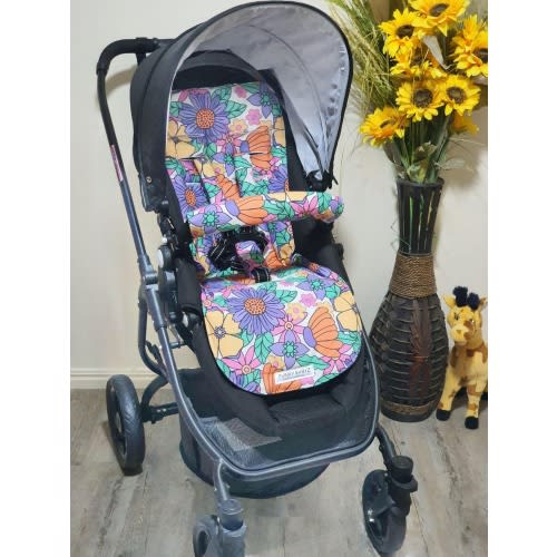 Pram/stroller seat liner-Vintage floral-Australian made