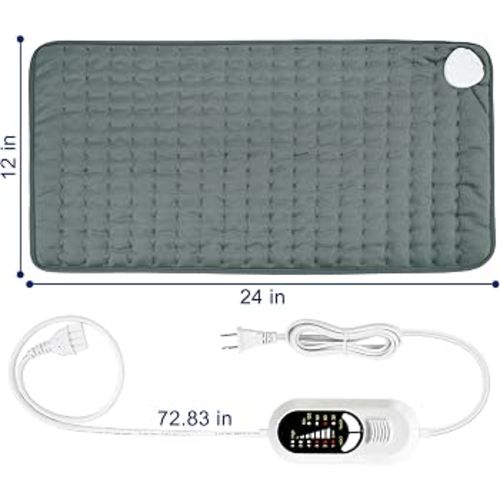 Amazon.com: Electric Heating pad with 6 Heat Settings, Auto Shut Off, Dry Electric Heating for Back Neck Knee Arms Legs Shoulder Heat Pads for Christmas Birthday Father's Day Mother's Day (24"X12", Dark Blue) : Health & Household