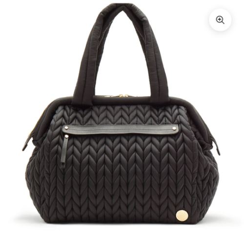 HAPP Paige Carryall Diaper Bag - Black Herringbone