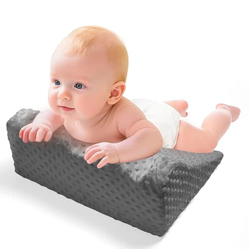 Baby Tummy Time Prop for Neck and Shoulder Strength Growth, Memory Foam Nursery Support for Infant Baby Washable Removable Cover | CPSIA 108, CPSIA 101, and 16 CFR 1303 safety standard