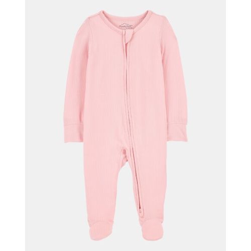 Baby Girl Solid 2-Way Zip PurelySoft Sleep & Play Pajamas - Pink - Carter's | Carter's