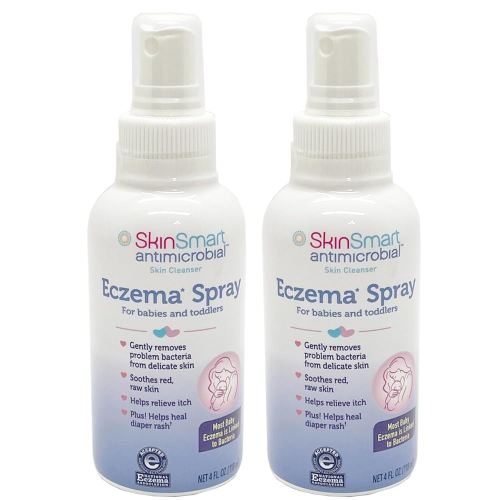 SkinSmart Eczema Spray for Babies and Toddlers, Removes Bacteria so Skin Can Heal, 4 Ounce Spray (Pack of 2) Safe for Delicate and Raw Skin