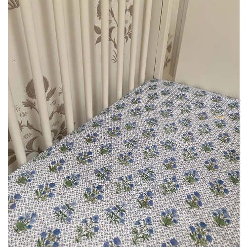 The Crib Sheet - Blue Block Print – Hill House Home