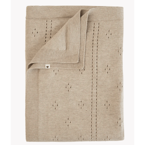 Knitted Blanket Pointelle - Vanilla