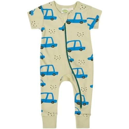 PARADE Organic Signature Print '2-Way' Zip Romper - Short Sleeve