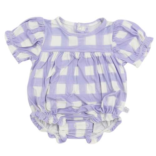 Girls Purple Check Bamboo Bubble – Hamner Hill