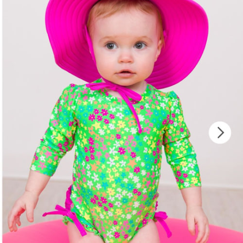 Floral Long Sleeve One Piece Rash Guard