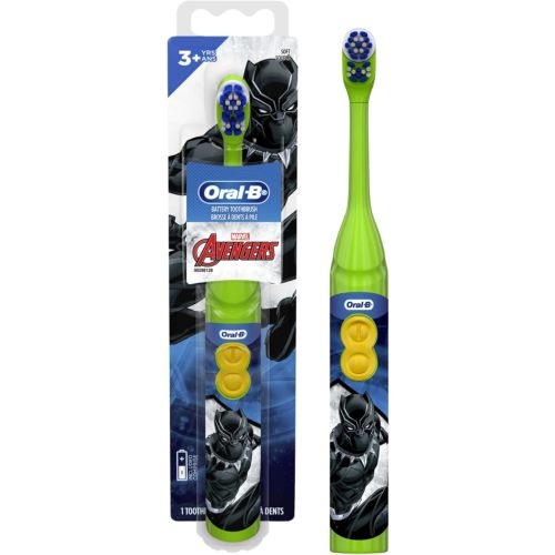Oral-B Kid's Battery Toothbrush Featuring Marvel's Avengers, Soft Bristles, for Kids 3+ (Character May Vary)