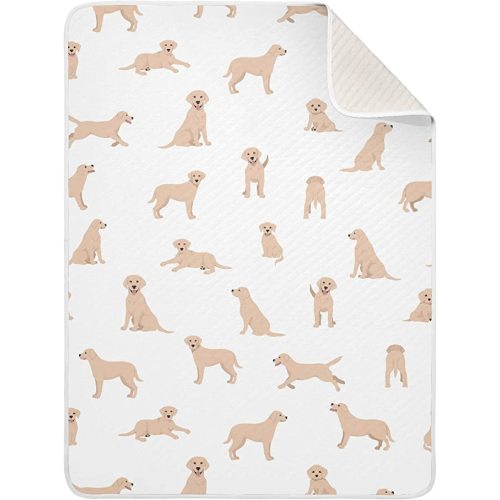 Swaddle Blanket Labrador Retriever Dog Cotton for Infants, Receiving, Lightweight Soft Swaddling for Crib, Stroller, Nursery, 30x40 in