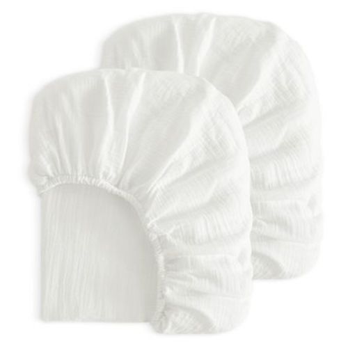 2 Pack Cotton Crib Sheets, Double-Layer Soft Fitted Sheets for Crib & Toddler Mattresses - NTBAY