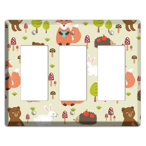 Forest Critters (Beige) 3 Rocker Wallplate