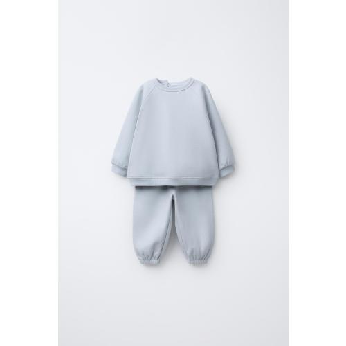 BASIC SWEATSHIRT AND JOGGER PANTS SET - Pastel blue | ZARA United States
