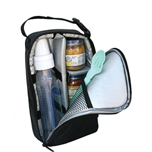 J.L. Childress Pack 'N Protect Cooler - Insulated Bag for Glass Baby Bottles & Food Containers - Dividers & Shelves - Insulated & Leak Proof Bottle Bag - Breastmilk Cooler Bag for Travel - Black