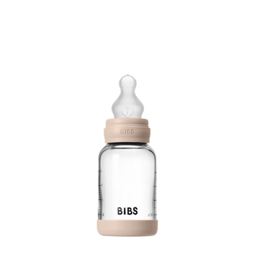 BIBS Baby Glass Bottle Set 4oz Silicone - Blush | Easy Feeding – Bibsworld store US