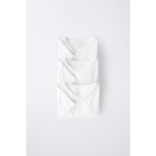 Size: 3-6mo - THREE-PACK OF SHORT SLEEVE WRAP BODYSUITS - White | ZARA United States