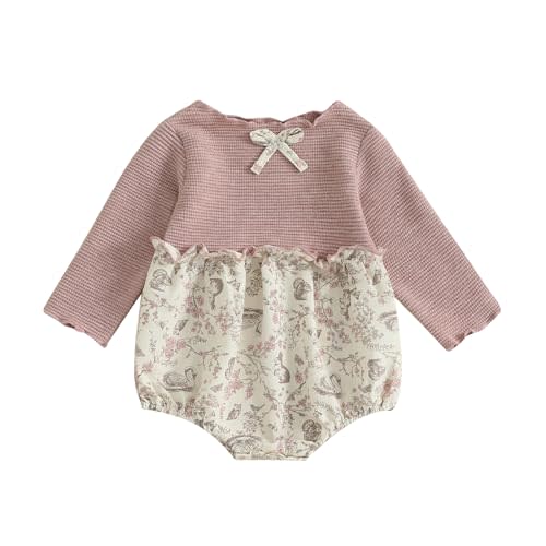 Newborn Infant Baby Girl Fall Romper Long Sleeve Floral Jumpsuit Bodysuit 3 6 9 12 18 Months Girls Rompers