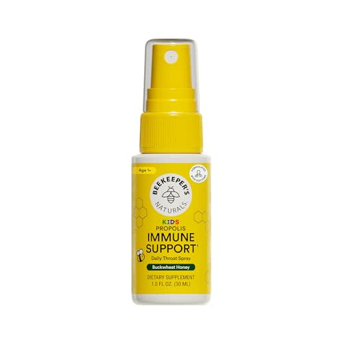 Kids Propolis Throat Spray - Natural Immune Support & Sore Throat Relief - by BEEKEEPER'S NATURALS - Has Antioxidants & Gluten-Free (1.0 oz) Pack of 1 (Kids)