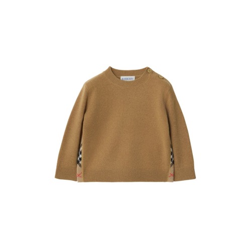 Check Patch Wool Cashmere Sweater