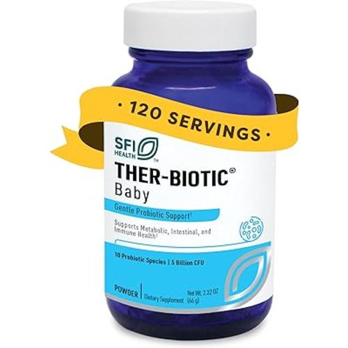 Klaire Labs SFI Health Ther-Biotic Baby - Toddler Probiotic for Kids, Infants & Babies - Microbiome & Bowel Support - Probiotic Powder, Add to Baby Formula, Breast Milk or Solid Food (120 Servings)