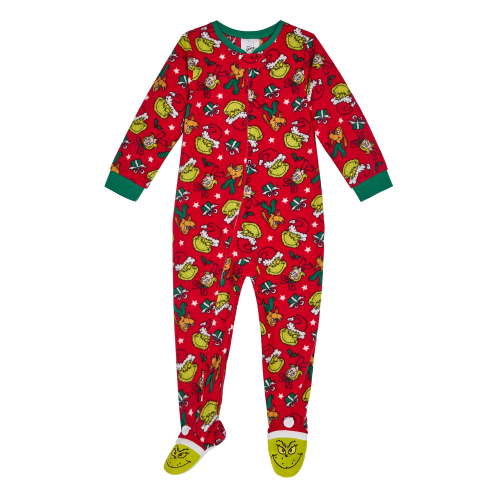 Grinch Toddler One-Piece Footed Blanket Sleeper, Sizes 12M-5T
